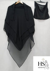 3 Layer Premium Khimar (Black)